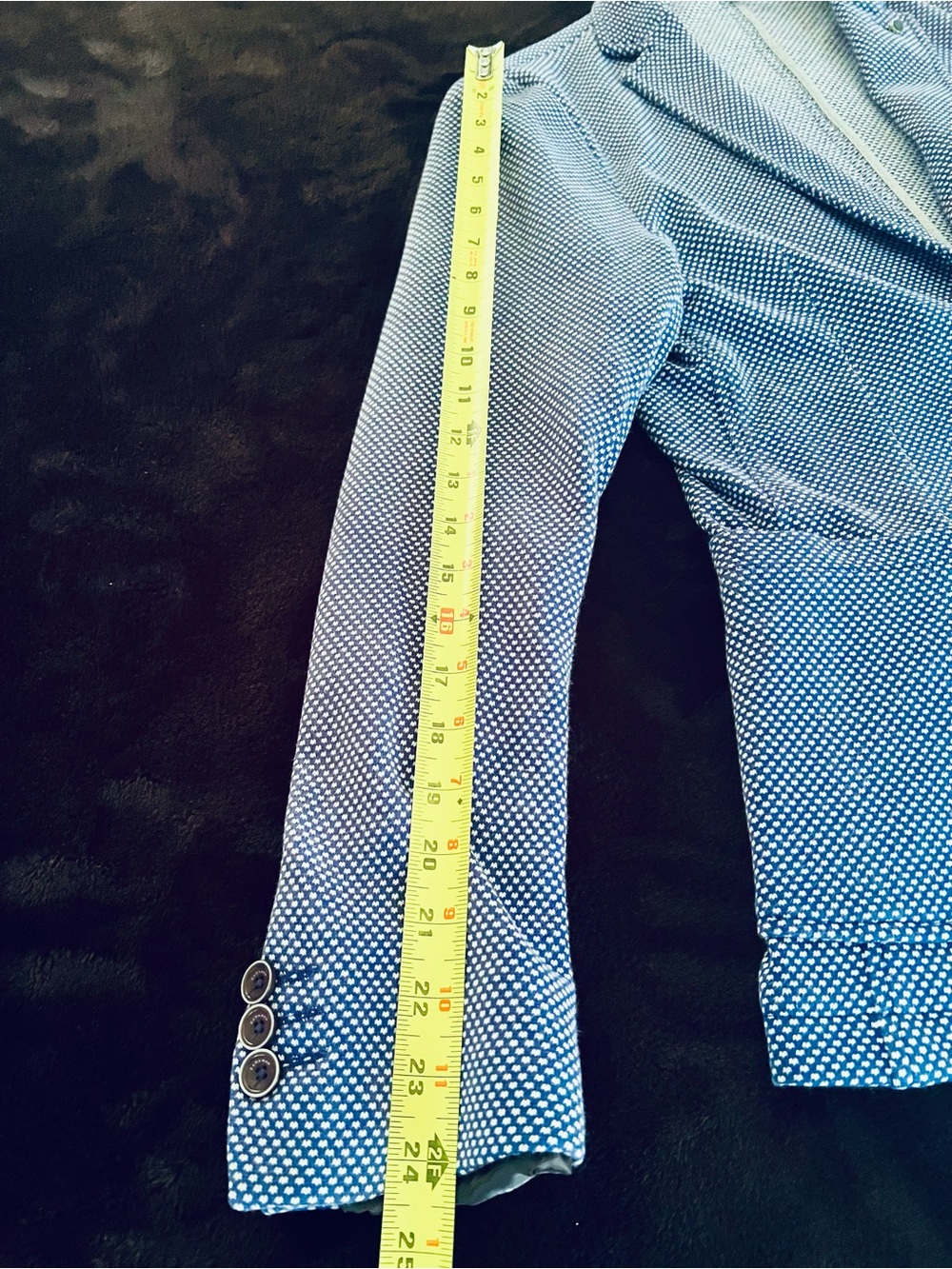 Woven Stretch ZARA Blue Patterned Men's Jacket - Picture 10 of 11